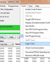 PICkit 3 standalone LogicTool knop