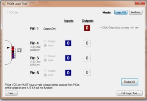 PICkit 3 standalone LogicTool knop