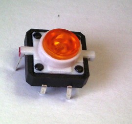 Schakelaar 12 x 12mm met Oranje LED