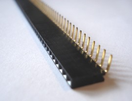 Pinheader 2.54mm  2x 1x40 pins Haaks Female